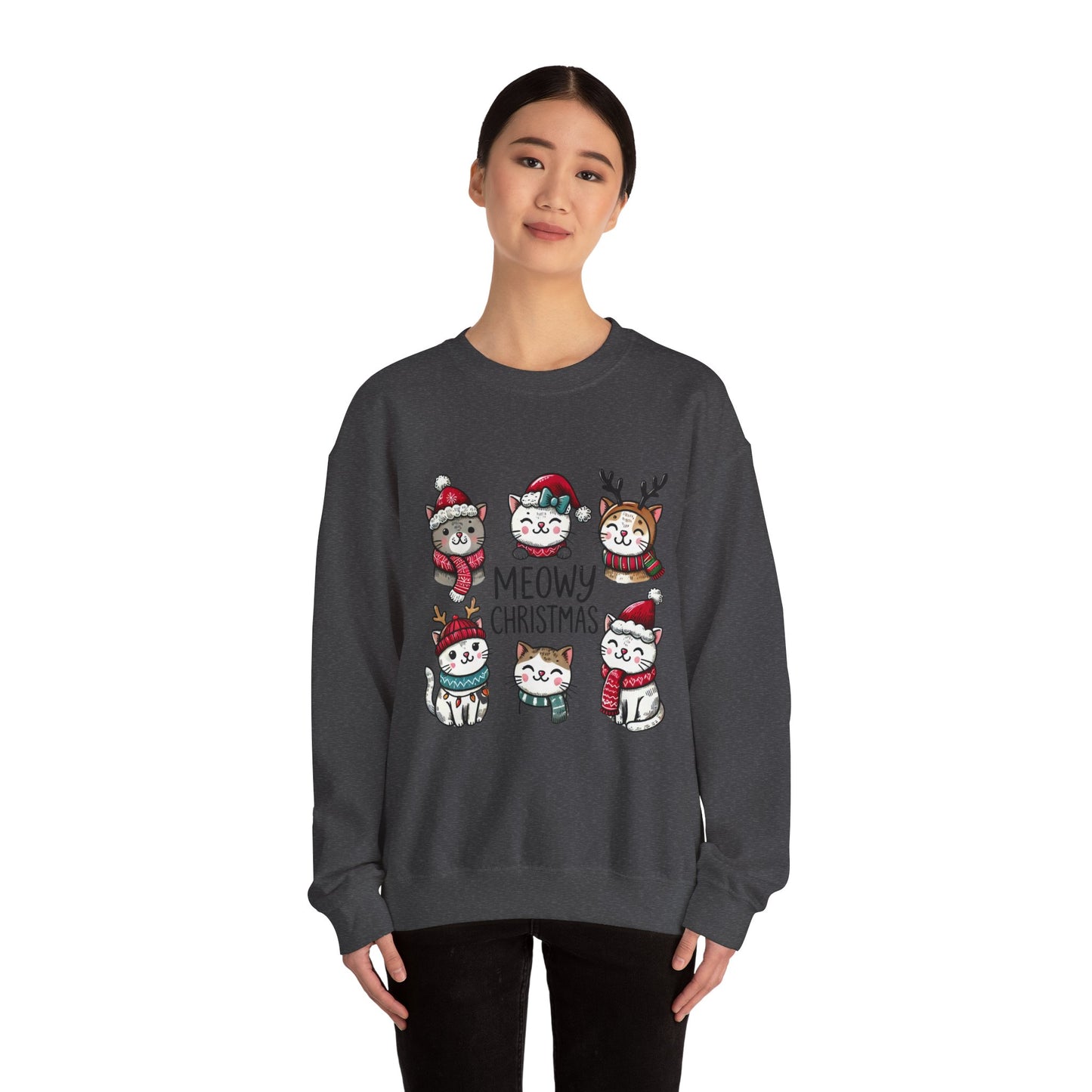 Meowy Christmas Crewneck Sweatshirt - size S - 5X