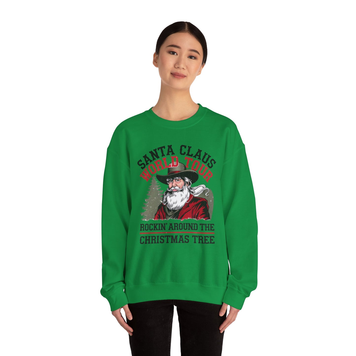 Santa Claus World Tour - Unisex Heavy Blend™ Crewneck Sweatshirt - sizes S - 5X - Rocking around the Christmas Tree