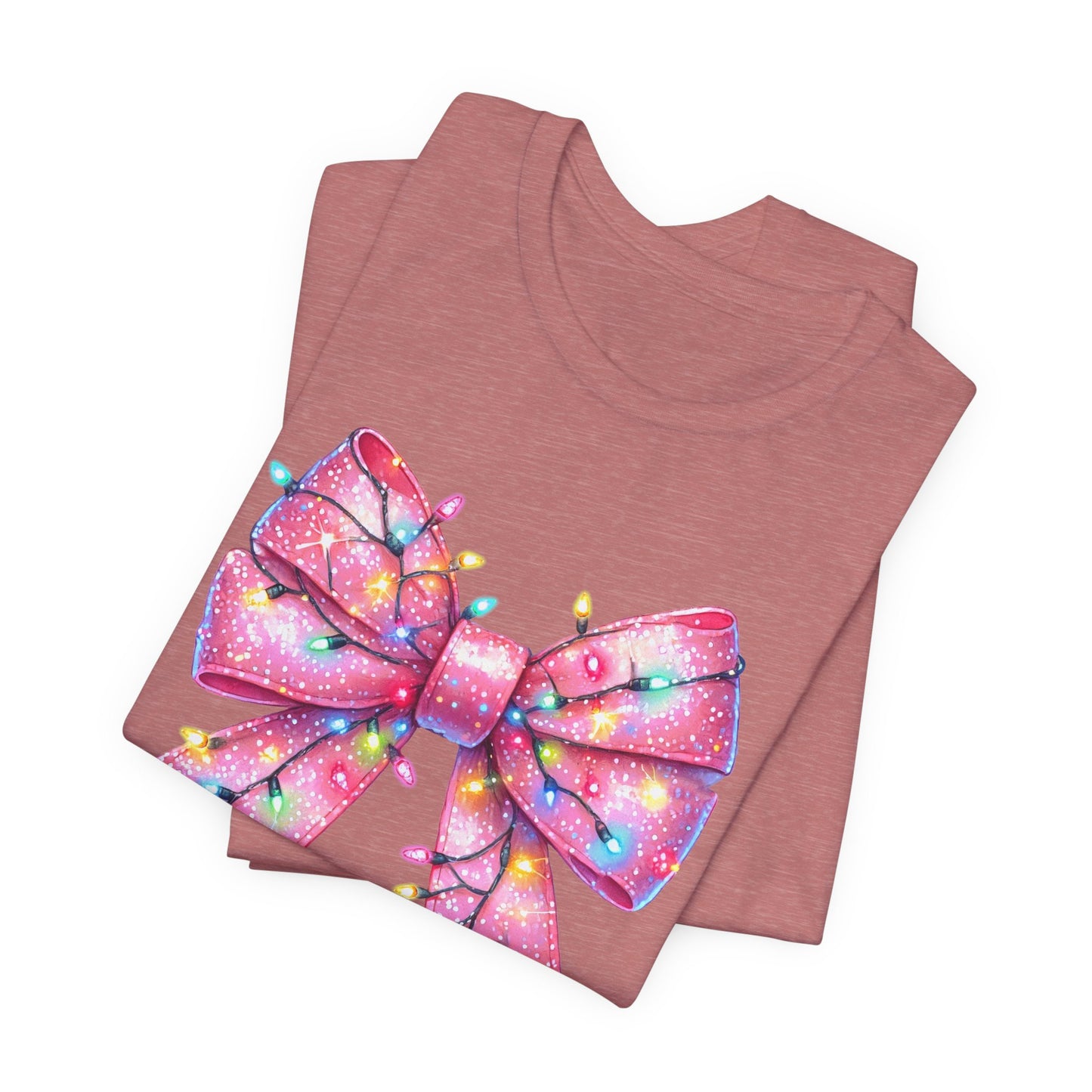 Pink Christmas Bow Unisex Jersey Short Sleeve Tee - sizes S - 3X