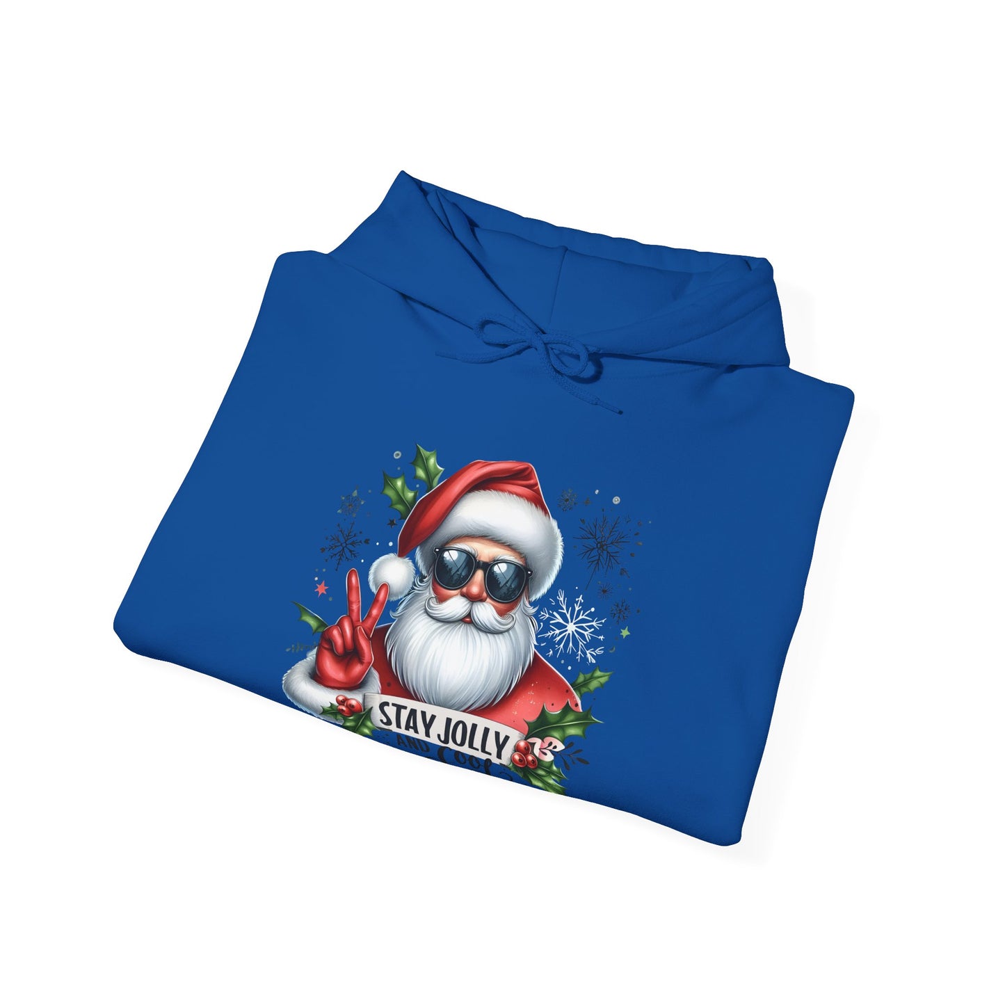 Jolly and Cool Festive Christmas Unisex Hoodie with pouch