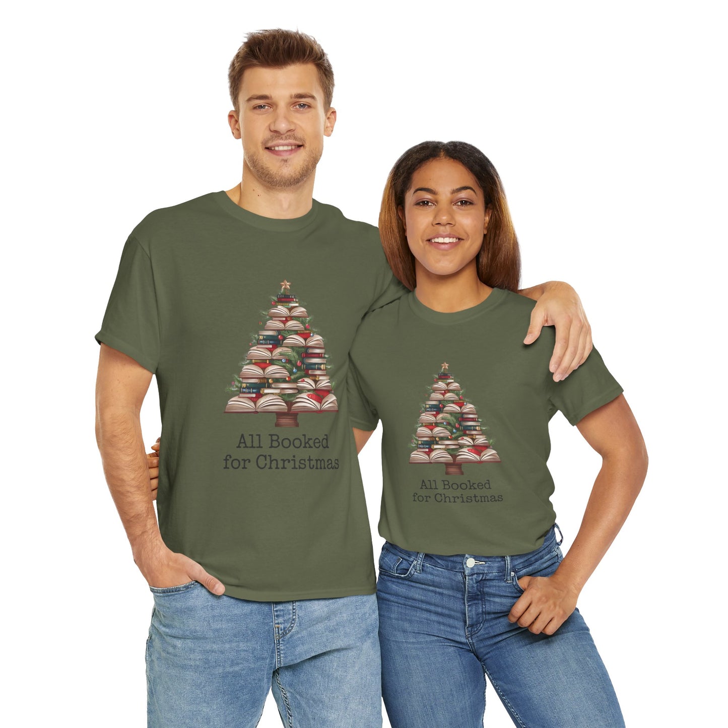 All Booked for Christmas, Book Christmas Tree T-shirt - sizes S - 5X