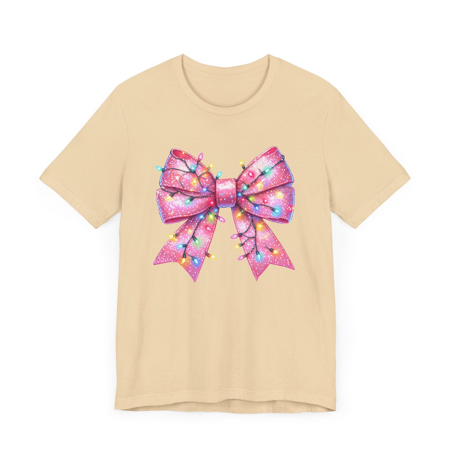 Pink Christmas Bow Unisex Jersey Short Sleeve Tee - sizes S - 3X