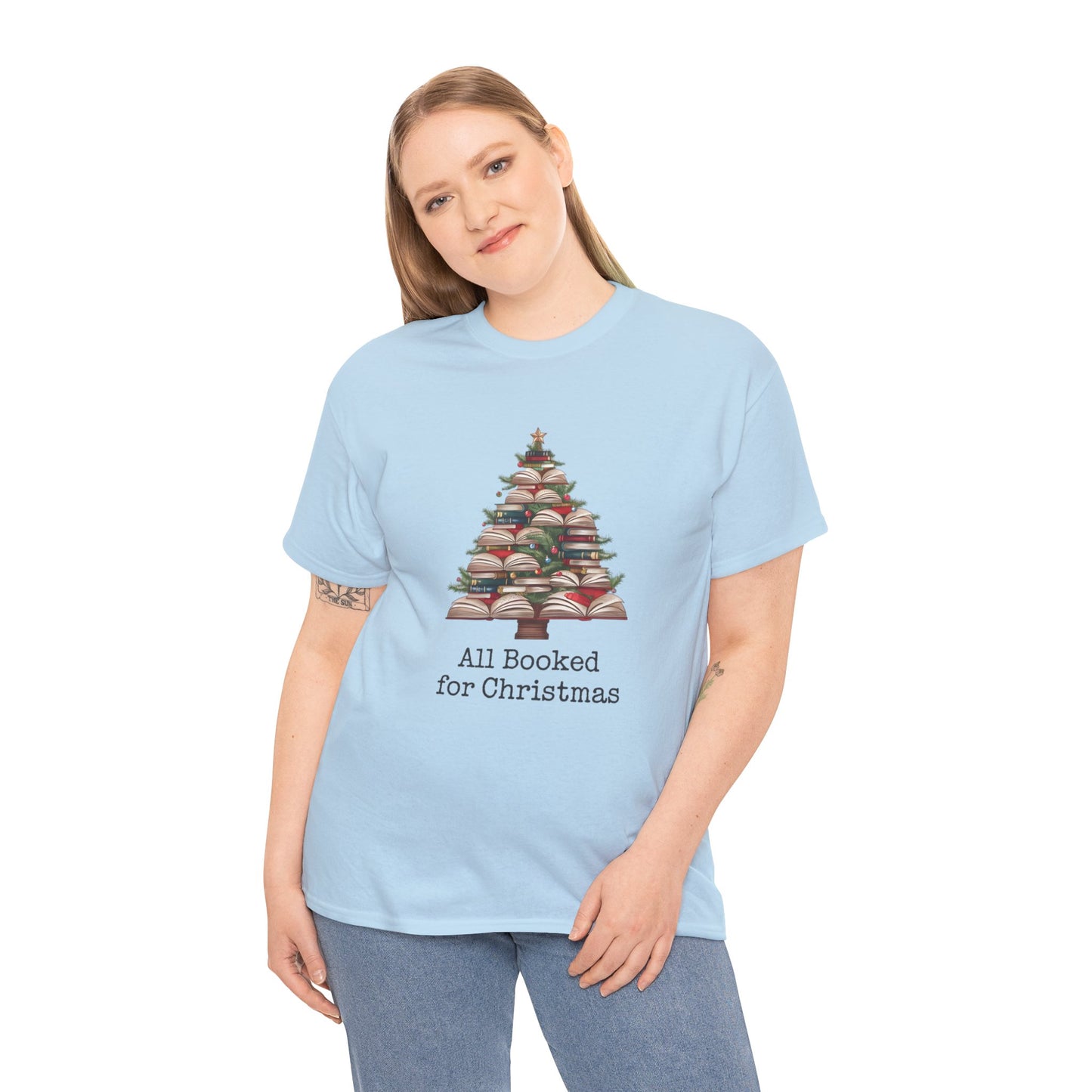 All Booked for Christmas, Book Christmas Tree T-shirt - sizes S - 5X