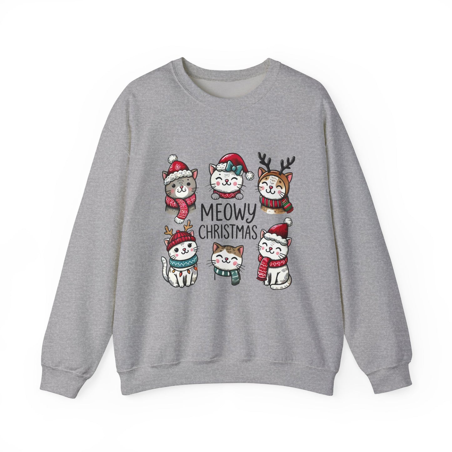 Meowy Christmas Crewneck Sweatshirt - size S - 5X