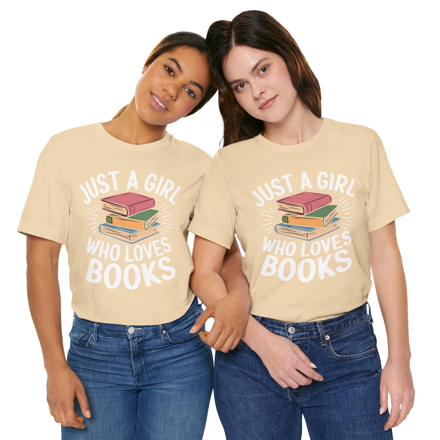 Just a Girl Who Loves Books Unisex Jersey Short Sleeve Tee - S - 3X