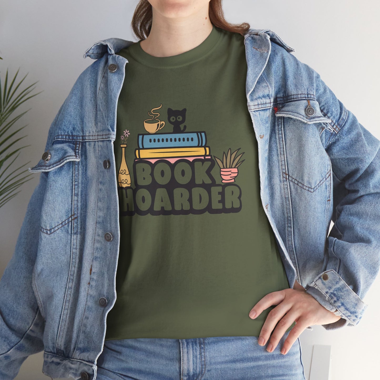 Book Hoarder Unisex Tee - Funny Cat Lover Book Lover Gift - sizes S - 5X