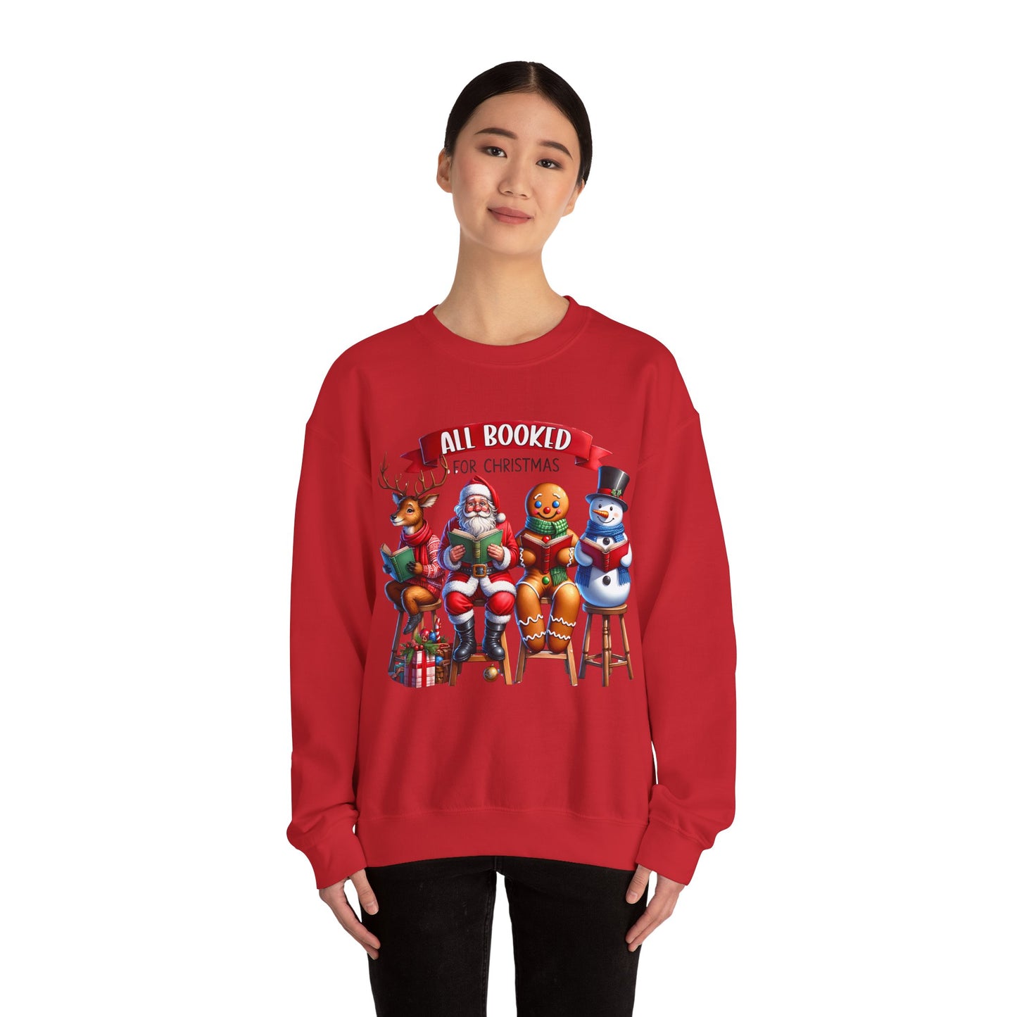 Christmas Bookworm Sweatshirt - Unisex Heavy Blend Crewneck Sweatshirt