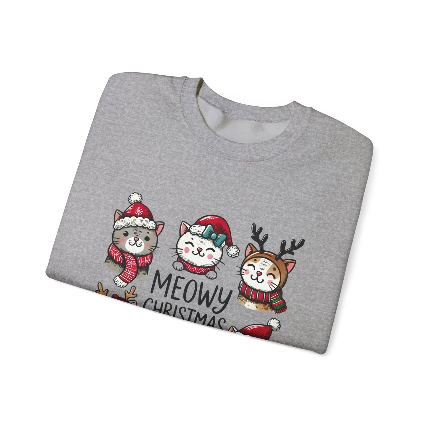 Meowy Christmas Crewneck Sweatshirt - size S - 5X