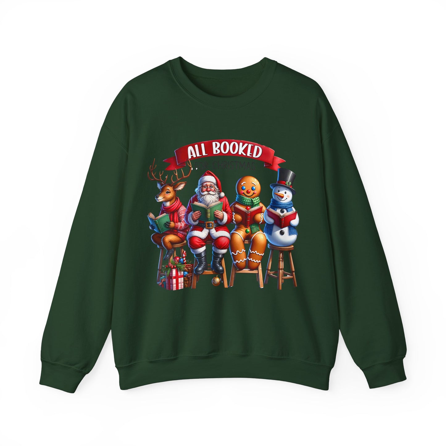 Christmas Bookworm Sweatshirt - Unisex Heavy Blend Crewneck Sweatshirt