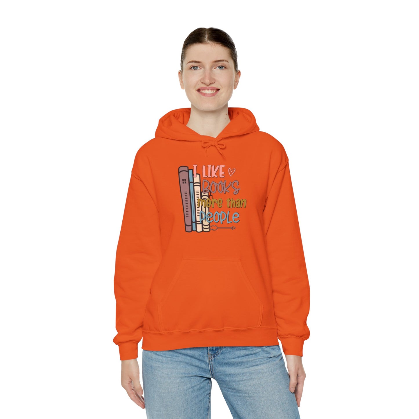 I like books more than people Unisex Heavy Blend™ Hooded Sweatshirt - sizes S - 3X