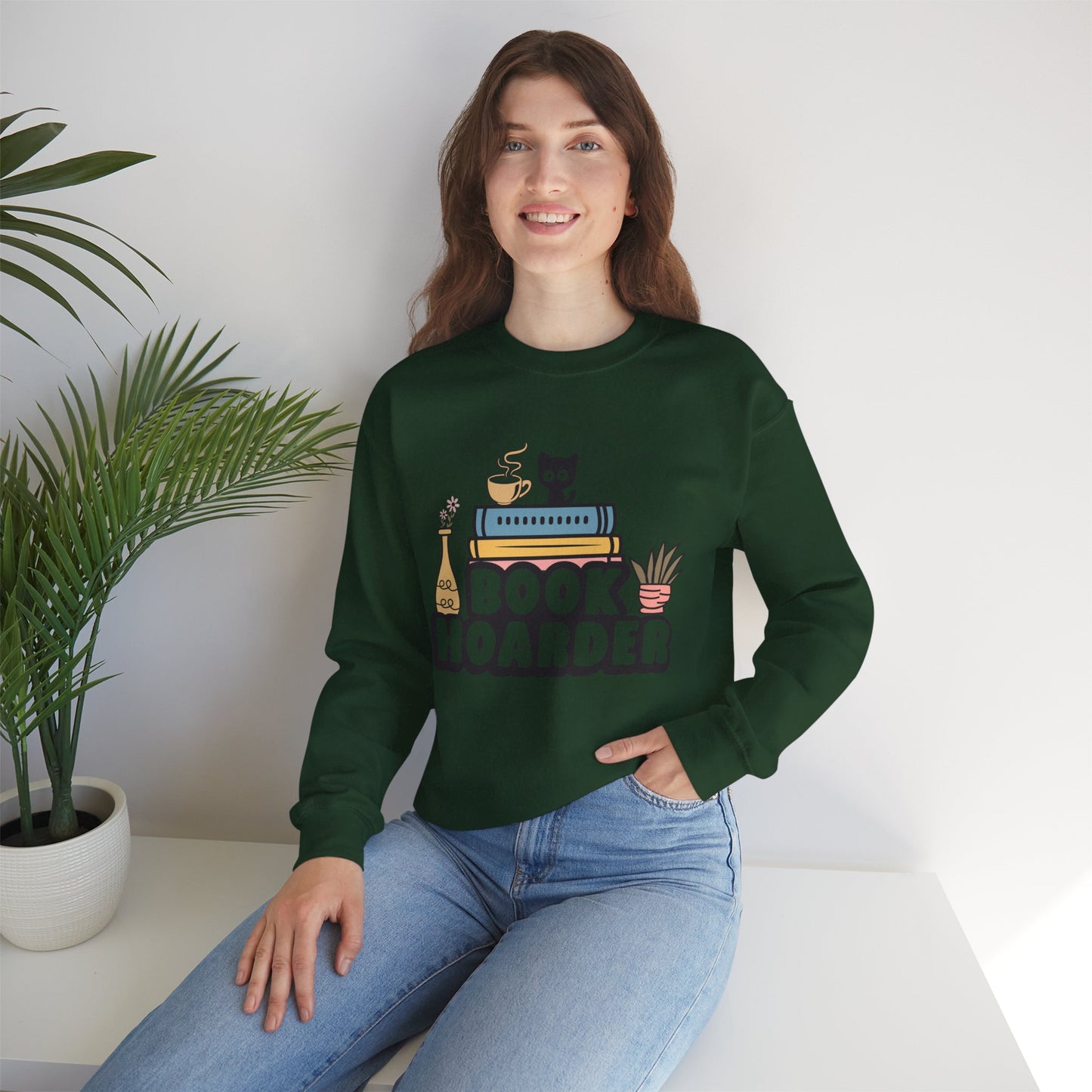 Book Hoarder Unisex Heavy Blend Crewneck Sweatshirt - sizes S-5X