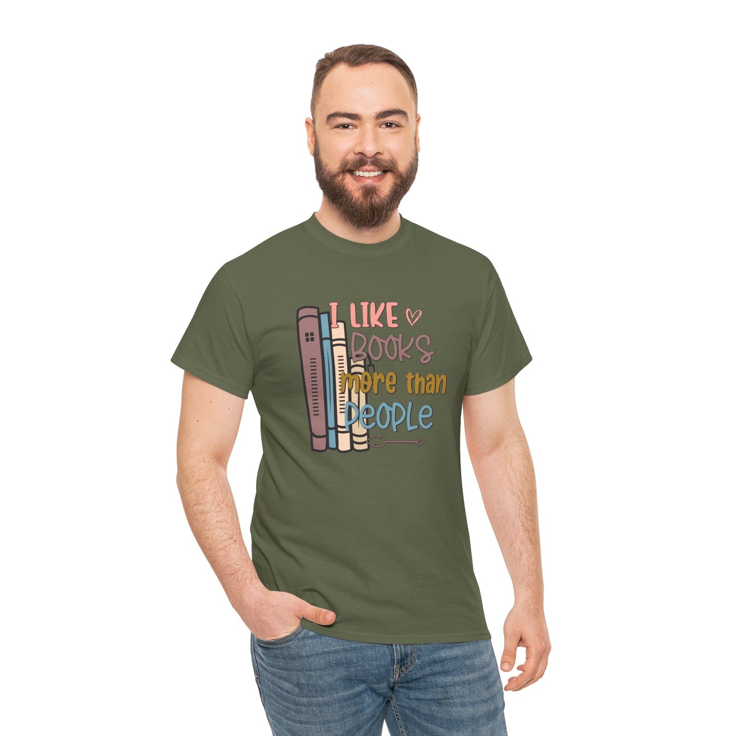 I like books more than people Unisex Heavy Cotton Tee - sizes S - 5X