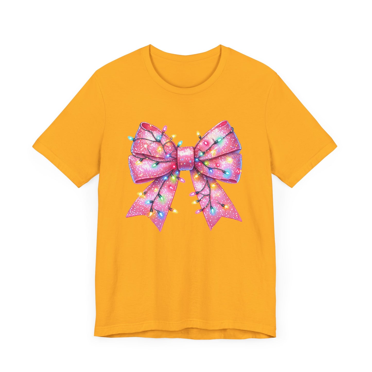 Pink Christmas Bow Unisex Jersey Short Sleeve Tee - sizes S - 3X