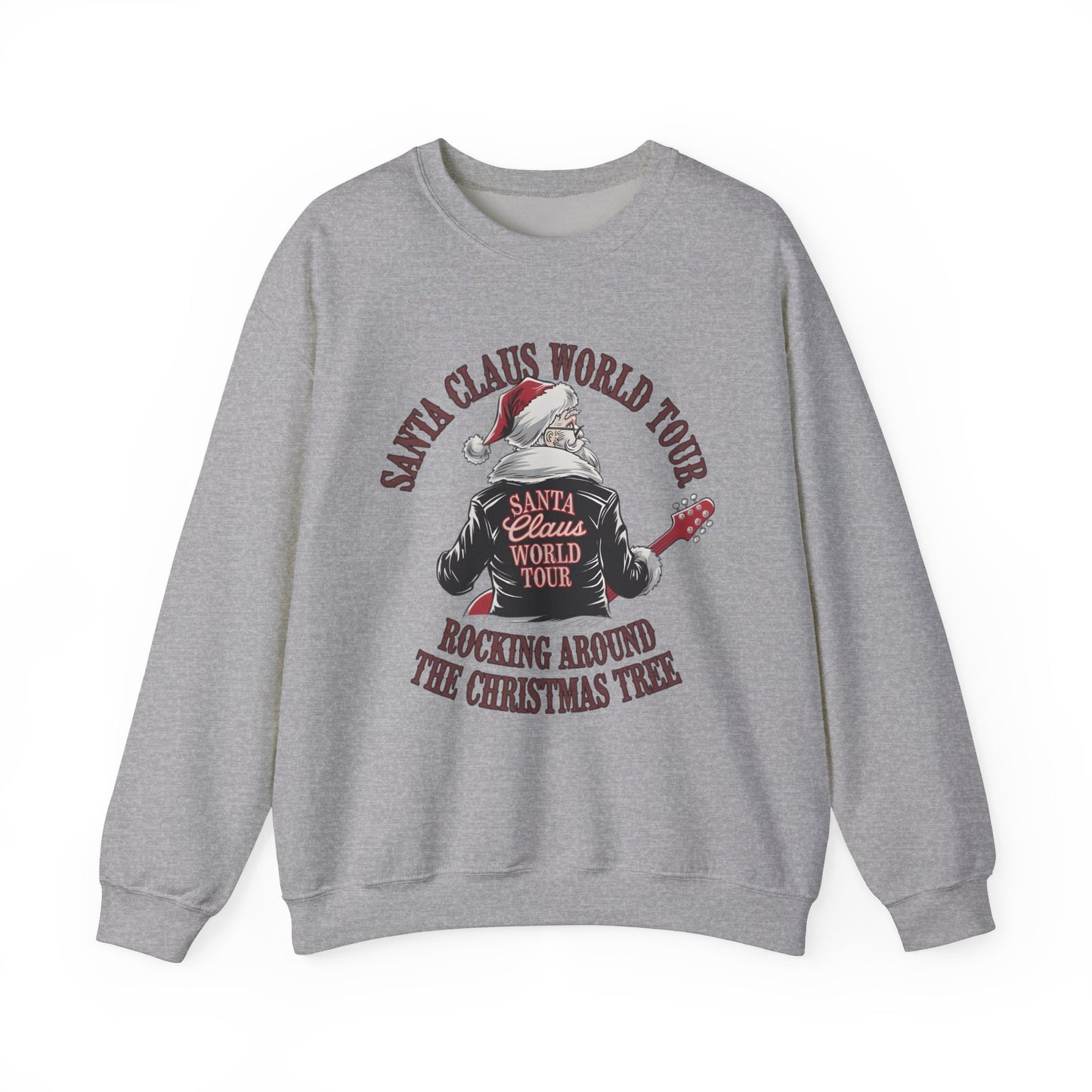 Santa Claus World Tour Crewneck Sweatshirt - Christmas Holiday Festive Funny - Sizes S-5X