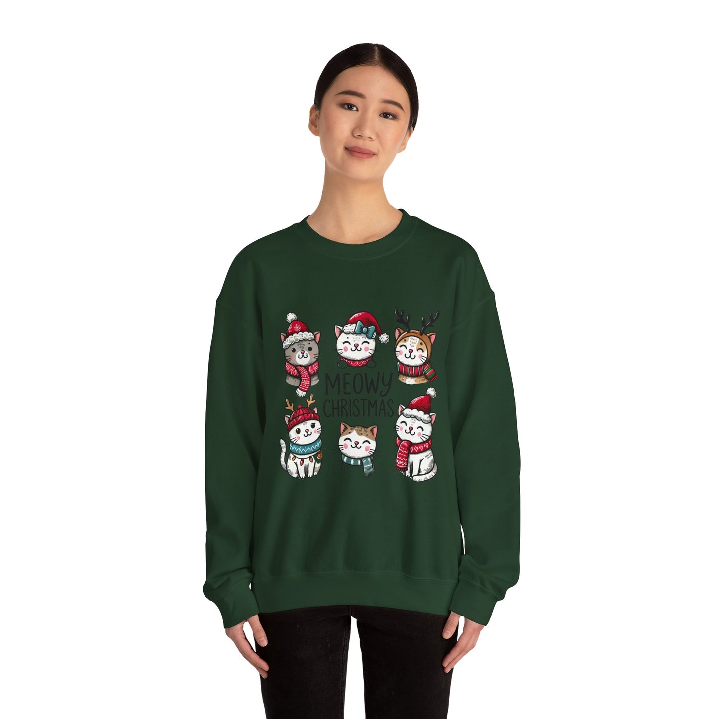 Meowy Christmas Crewneck Sweatshirt - size S - 5X