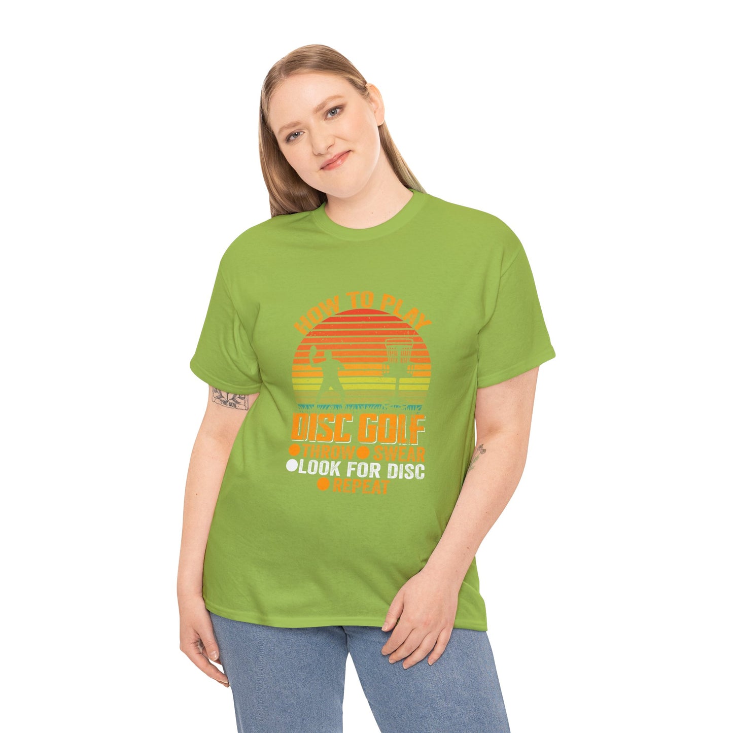 How to Play Disc Golf Unisex Heavy Cotton Tee - sizes S - 5X