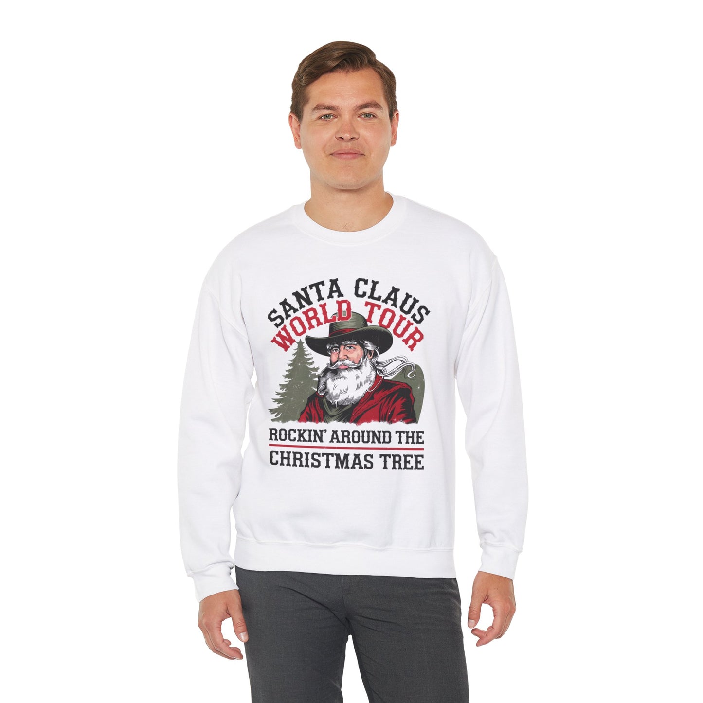 Santa Claus World Tour - Unisex Heavy Blend™ Crewneck Sweatshirt - sizes S - 5X - Rocking around the Christmas Tree