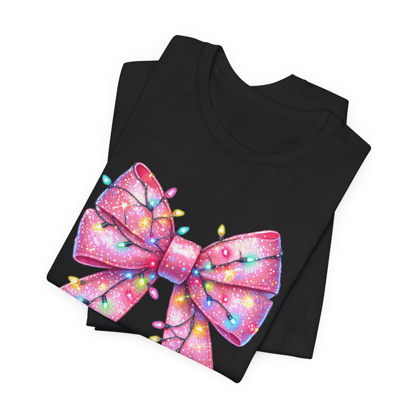 Pink Christmas Bow Unisex Jersey Short Sleeve Tee - sizes S - 3X