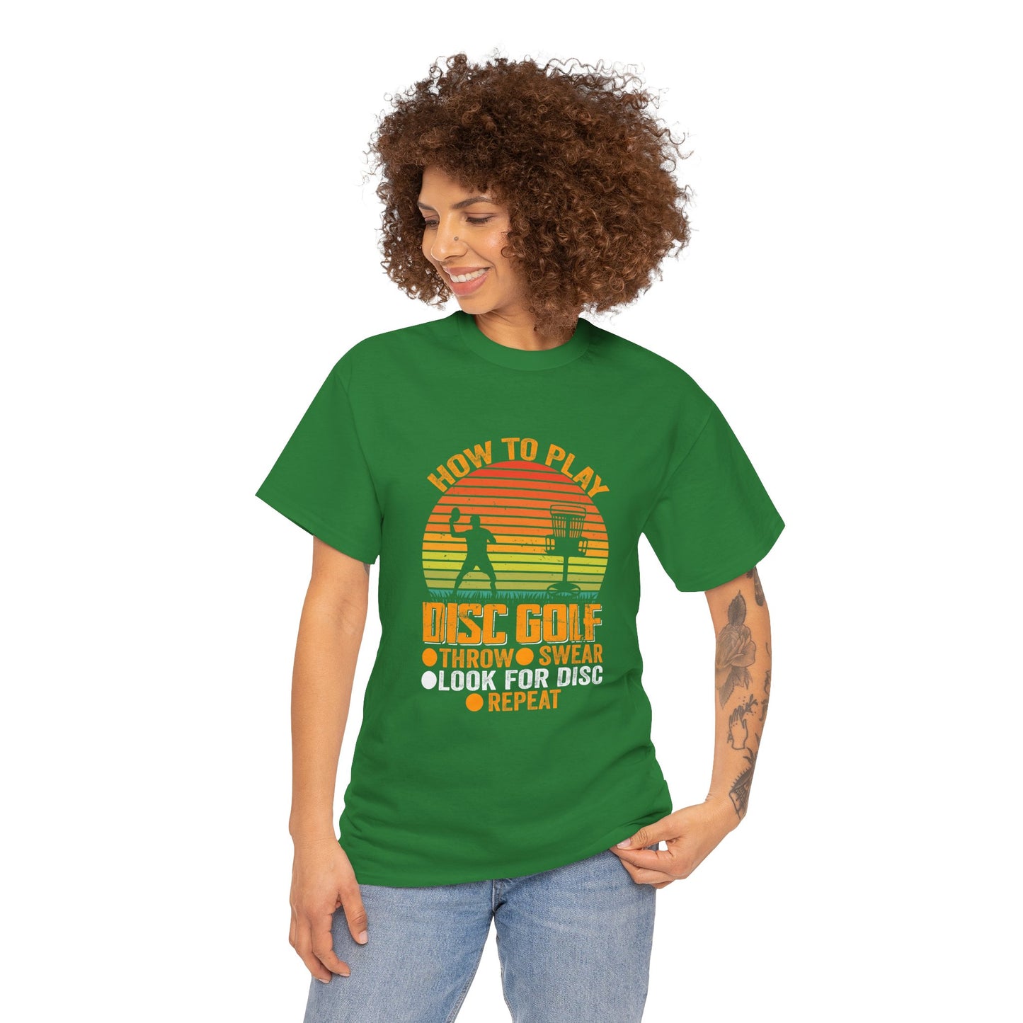 How to Play Disc Golf Unisex Heavy Cotton Tee - sizes S - 5X