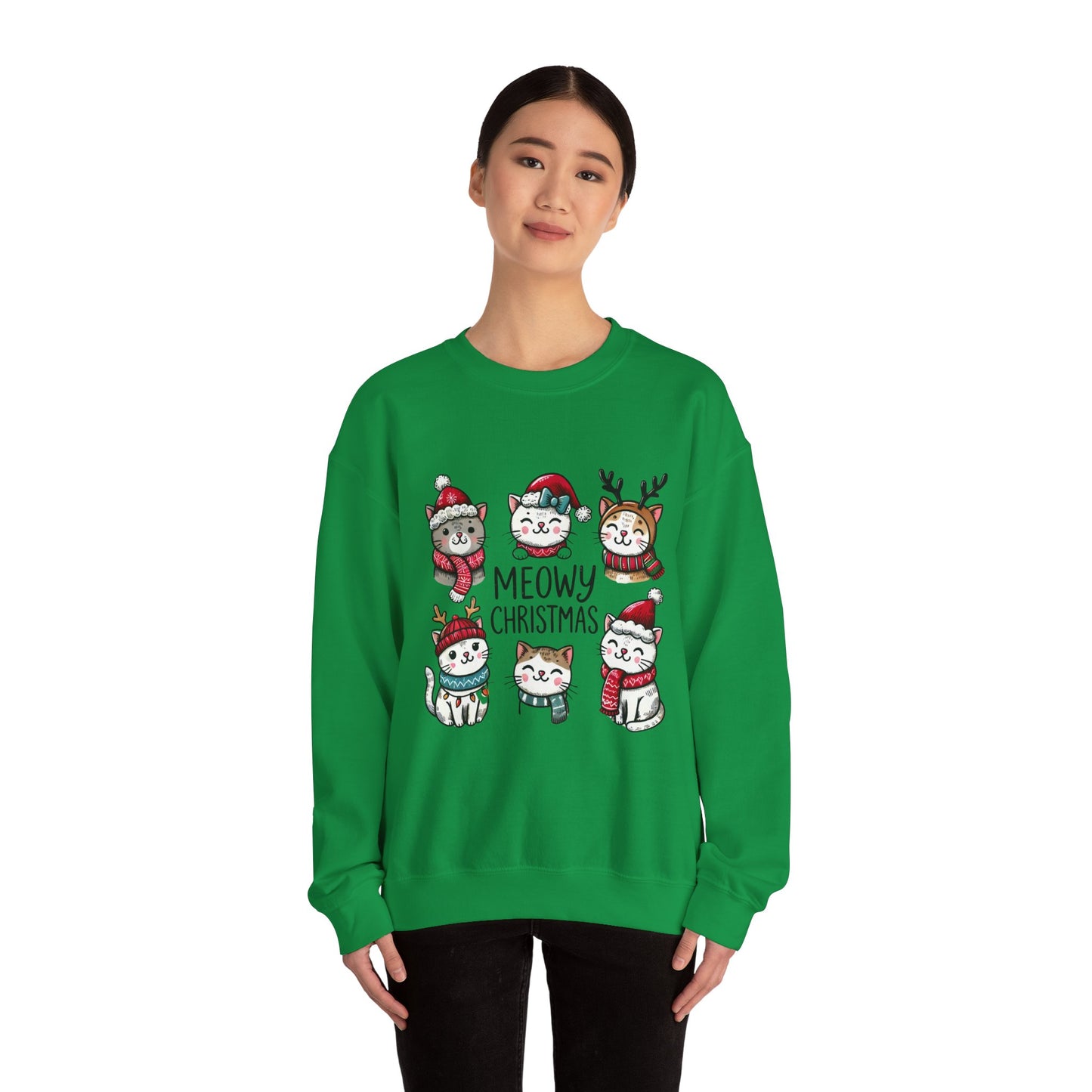 Meowy Christmas Crewneck Sweatshirt - size S - 5X