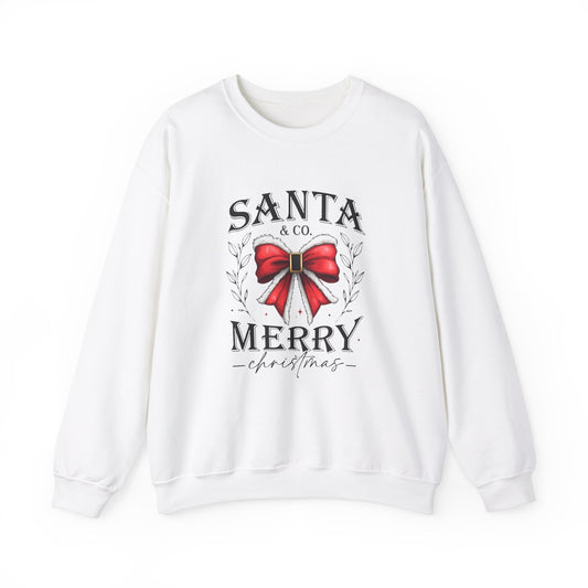 Merry Christmas Bow Sweatshirt - Unisex Heavy Blend Crewneck Sweatshirt - sizes S - 5X