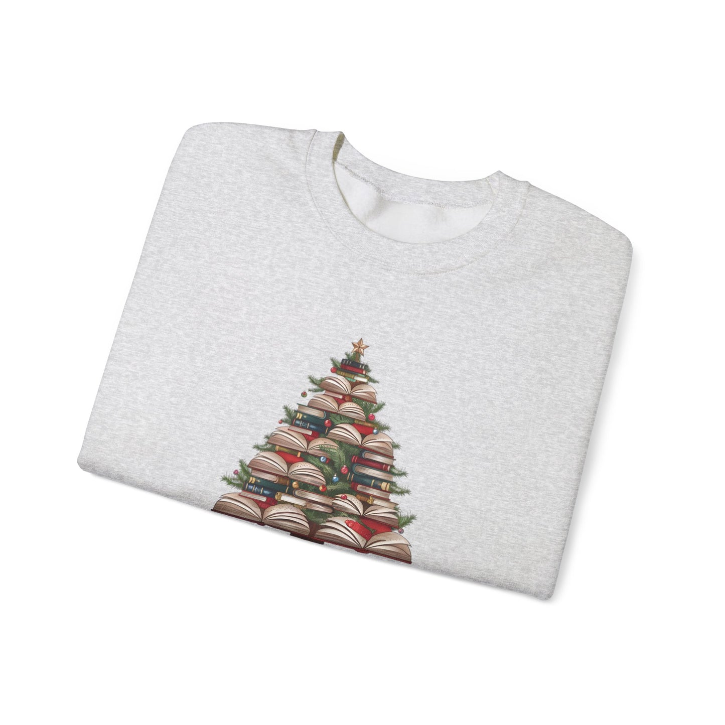 All Booked for Christmas, Book Christmas tree, Unisex Heavy Blend Crewneck Sweatshirt - sizes S - 3X