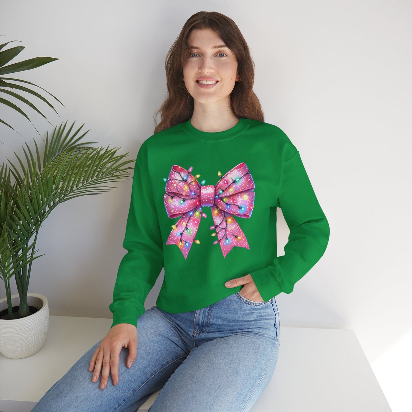 Big Pink Bow Unisex Heavy Blend™ Crewneck Sweatshirt - sizes S - 3X