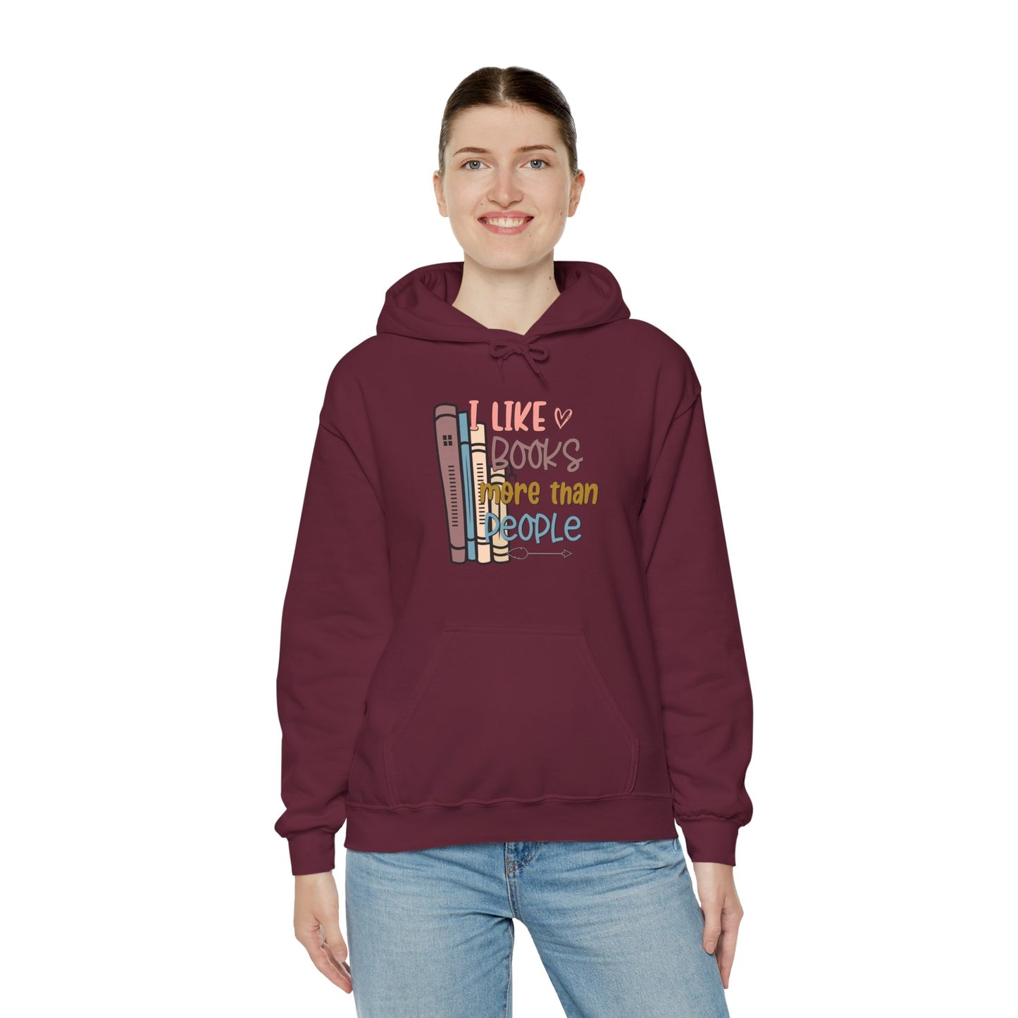 I like books more than people Unisex Heavy Blend™ Hooded Sweatshirt - sizes S - 3X