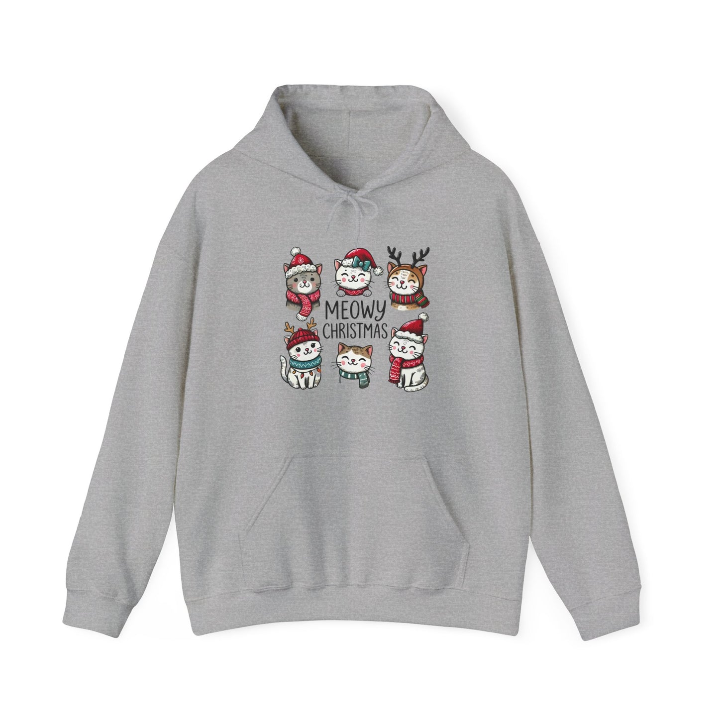 Meowy Christmas Hooded Sweatshirt - sizes S - 5X