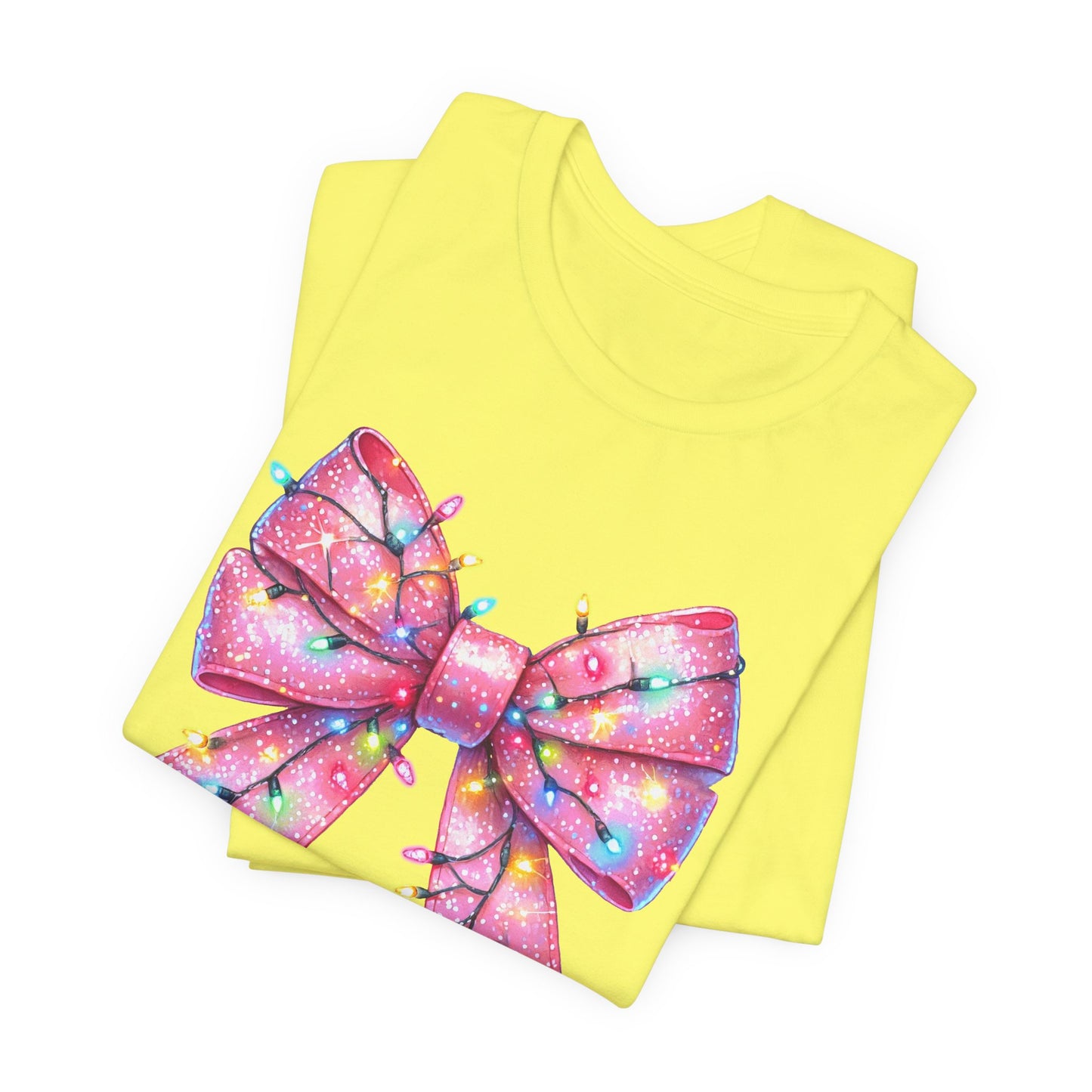 Pink Christmas Bow Unisex Jersey Short Sleeve Tee - sizes S - 3X