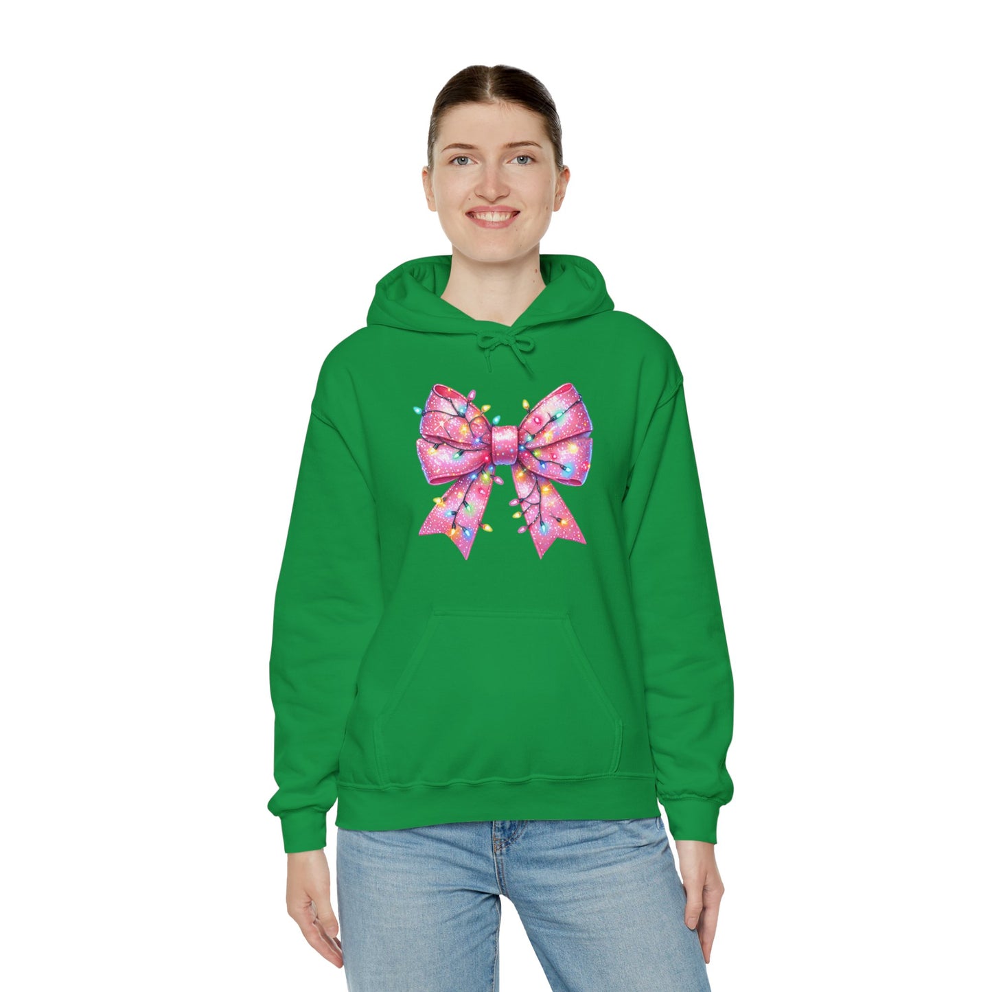 Big Pink Christmas Bow Unisex Heavy Blend™ Hooded Sweatshirt - sizes S - 3X