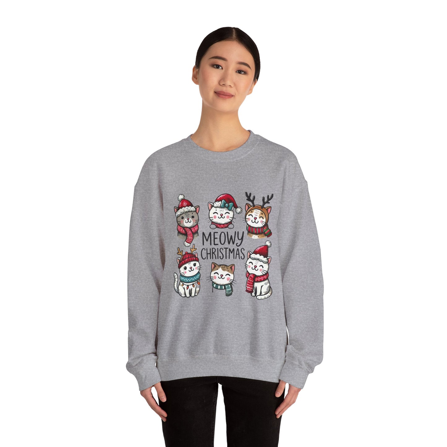 Meowy Christmas Crewneck Sweatshirt - size S - 5X