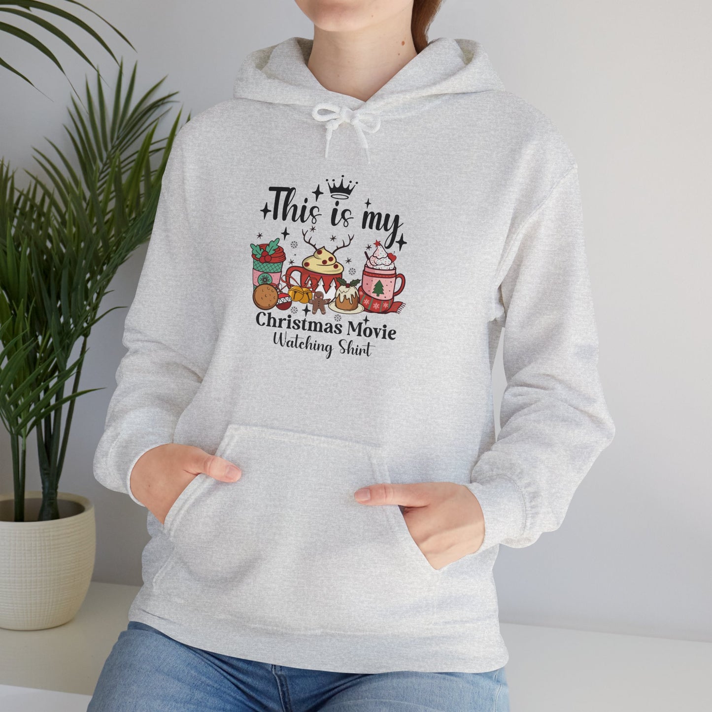 Christmas Movie Watching Heavy Blend Hoodie - cozy, warm, festive sweatshirt