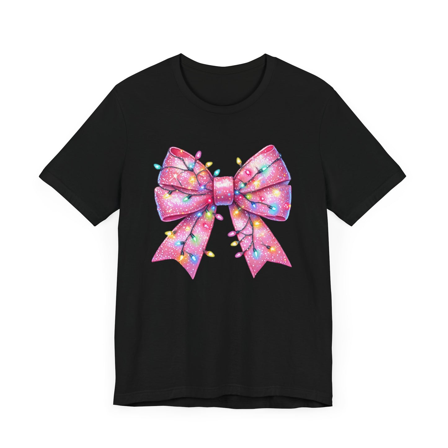 Pink Christmas Bow Unisex Jersey Short Sleeve Tee - sizes S - 3X