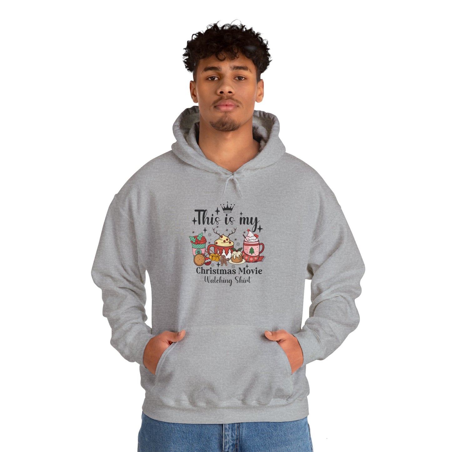 Christmas Movie Watching Heavy Blend Hoodie - cozy, warm, festive sweatshirt