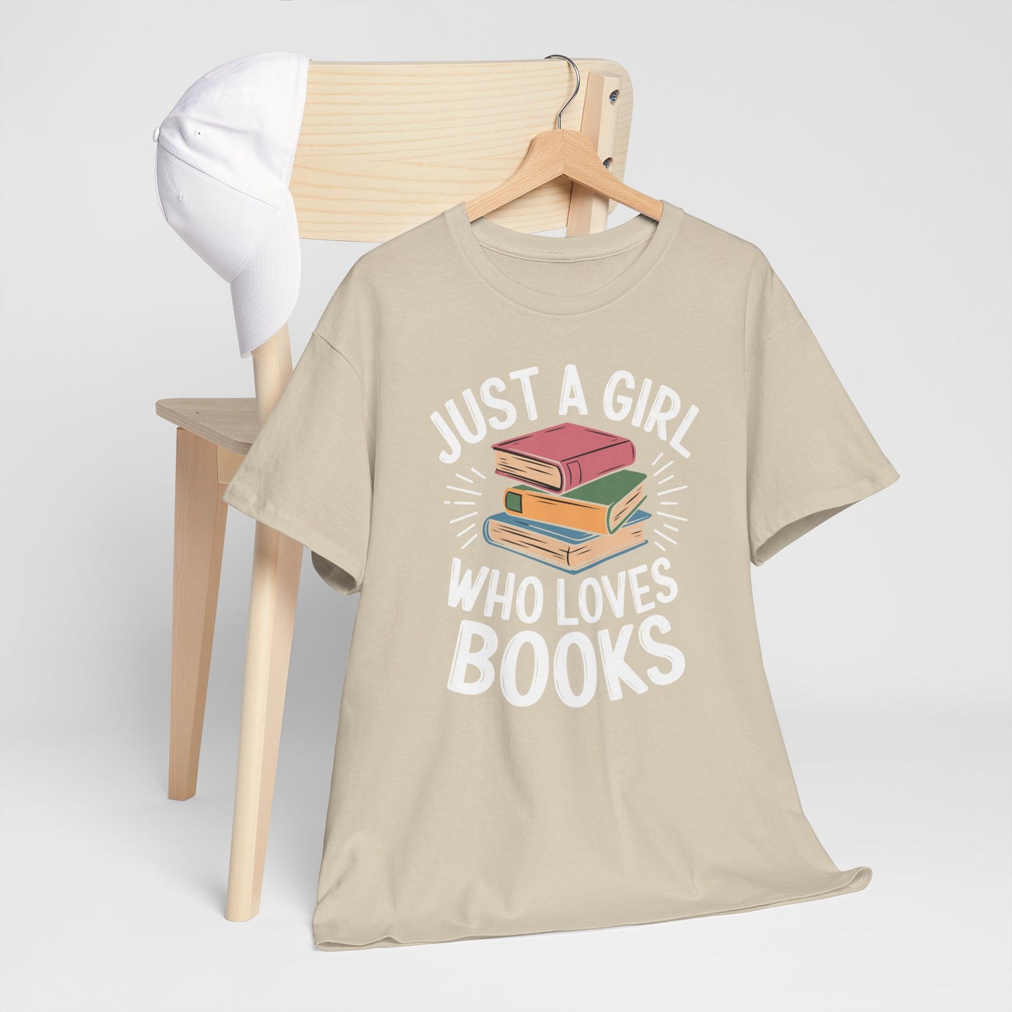 Just a Girl Who Loves Books Unisex Heavy Cotton Tee - S - 5X