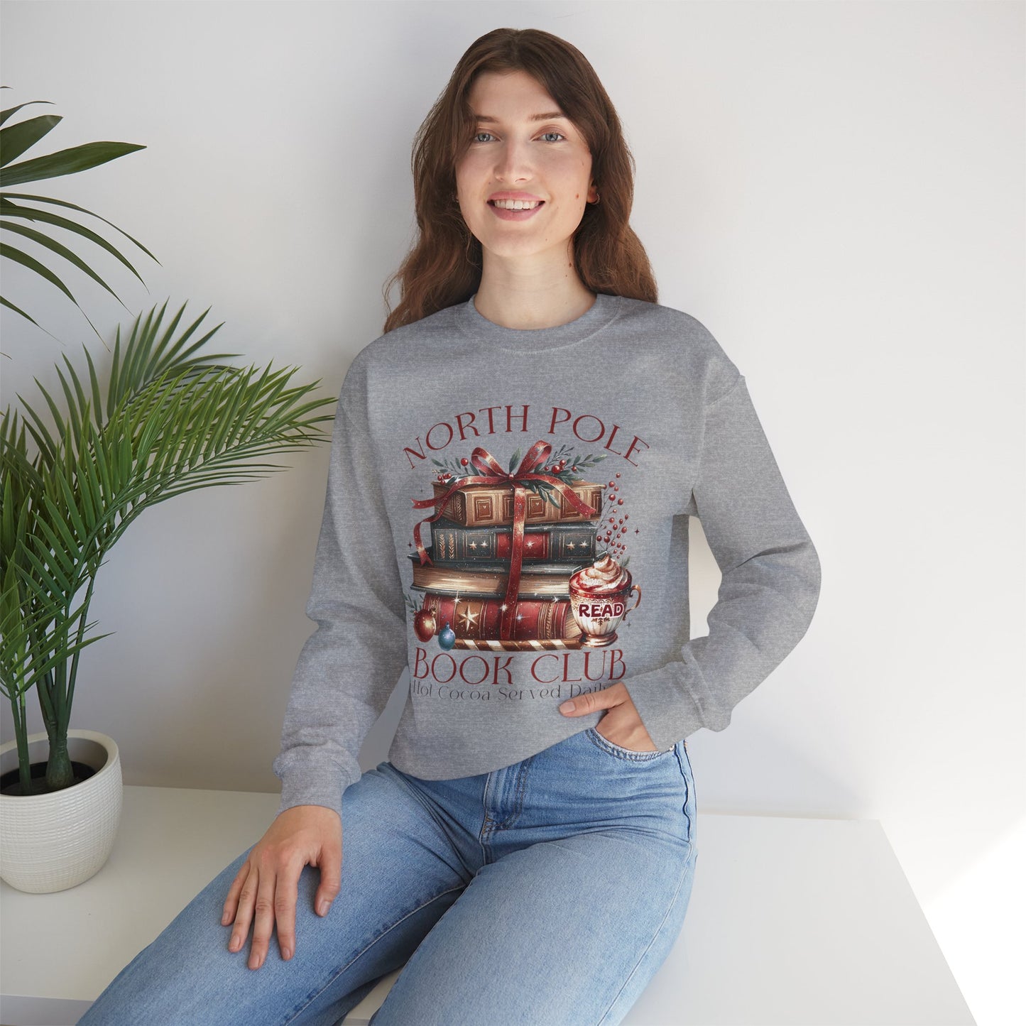 North Pole Book Club Unisex Heavy Blend Crewneck Sweatshirt - S - 5X