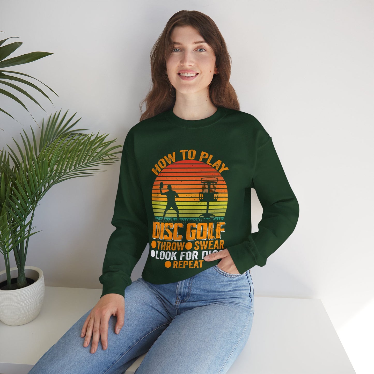 Disc Golf Unisex Heavy Blend Crewneck Sweatshirt - Sizes S - 5X