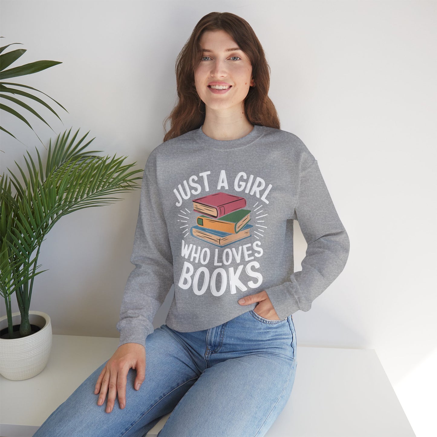 Just a Girl Who Loves Unisex Heavy Blend™ Crewneck Sweatshirt - S - 5X