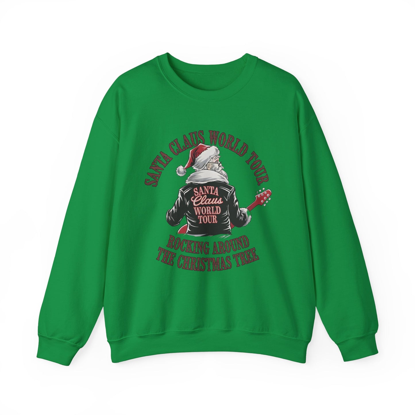 Santa Claus World Tour Crewneck Sweatshirt - Christmas Holiday Festive Funny - Sizes S-5X