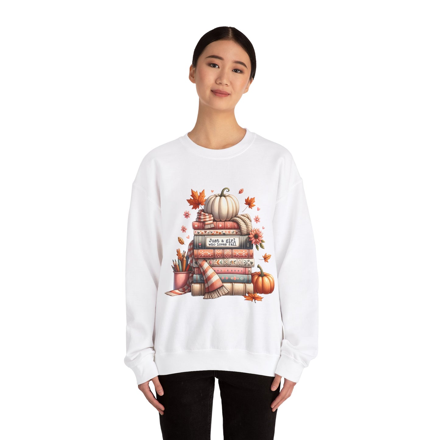 Just A Girl Who Loves Fall Unisex Heavy Blend™ Crewneck Sweatshirt