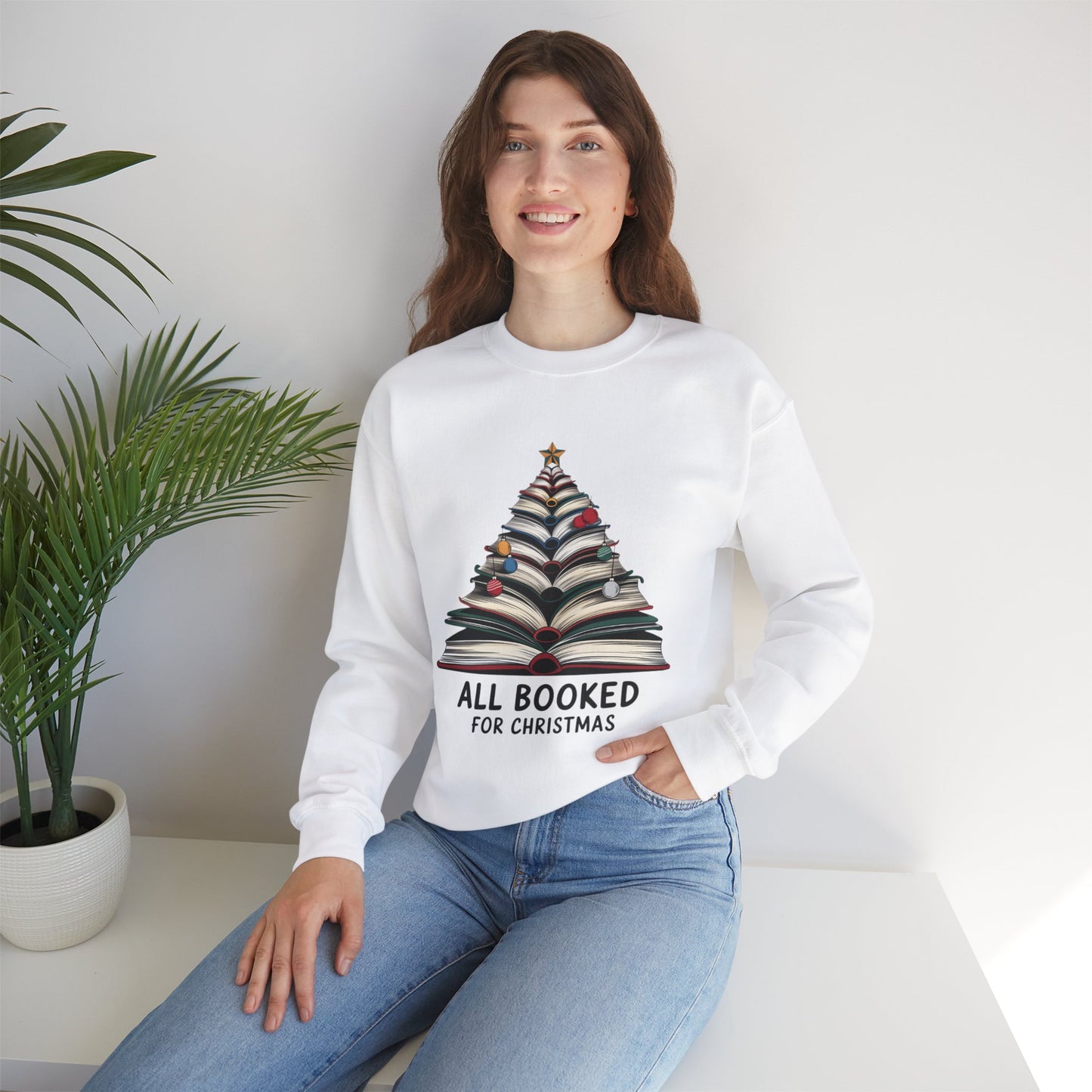 All Booked for Christmas Unisex Heavy Blend™ Crewneck Sweatshirt - sizes S - 5X