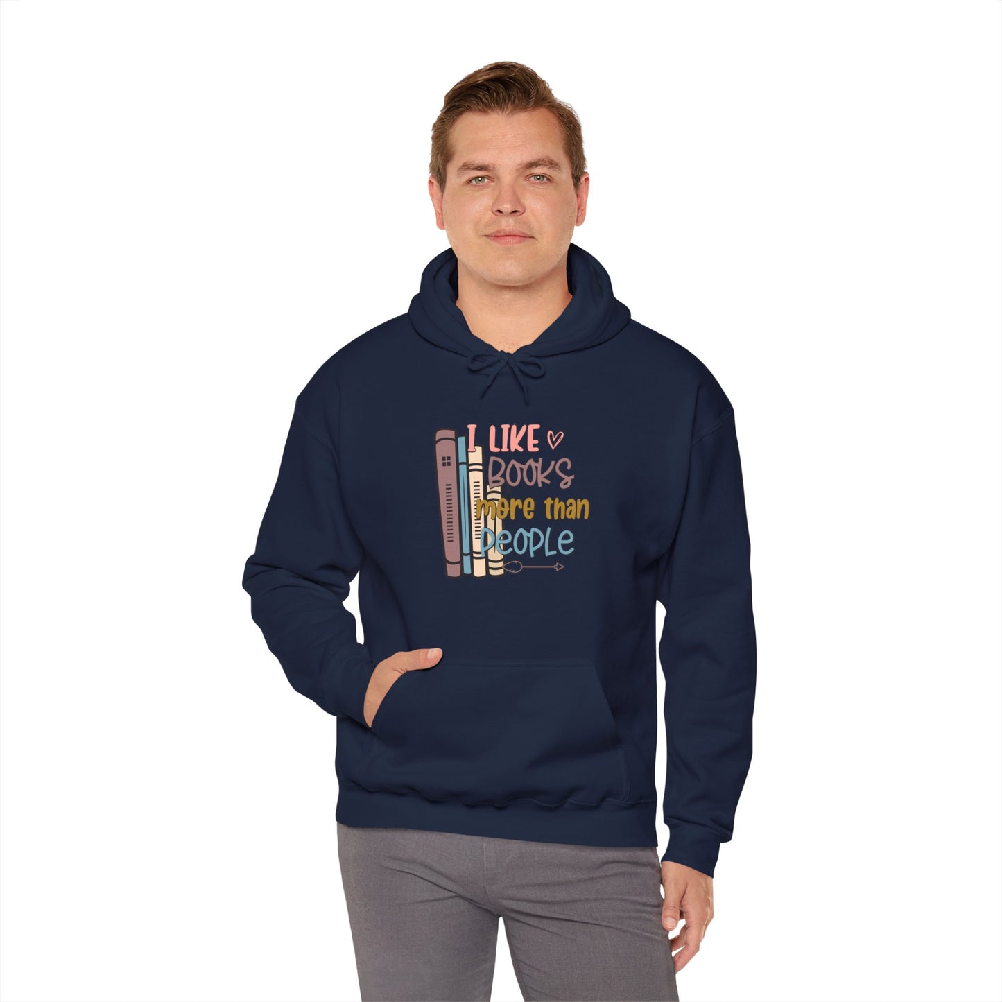 I like books more than people Unisex Heavy Blend™ Hooded Sweatshirt - sizes S - 5X