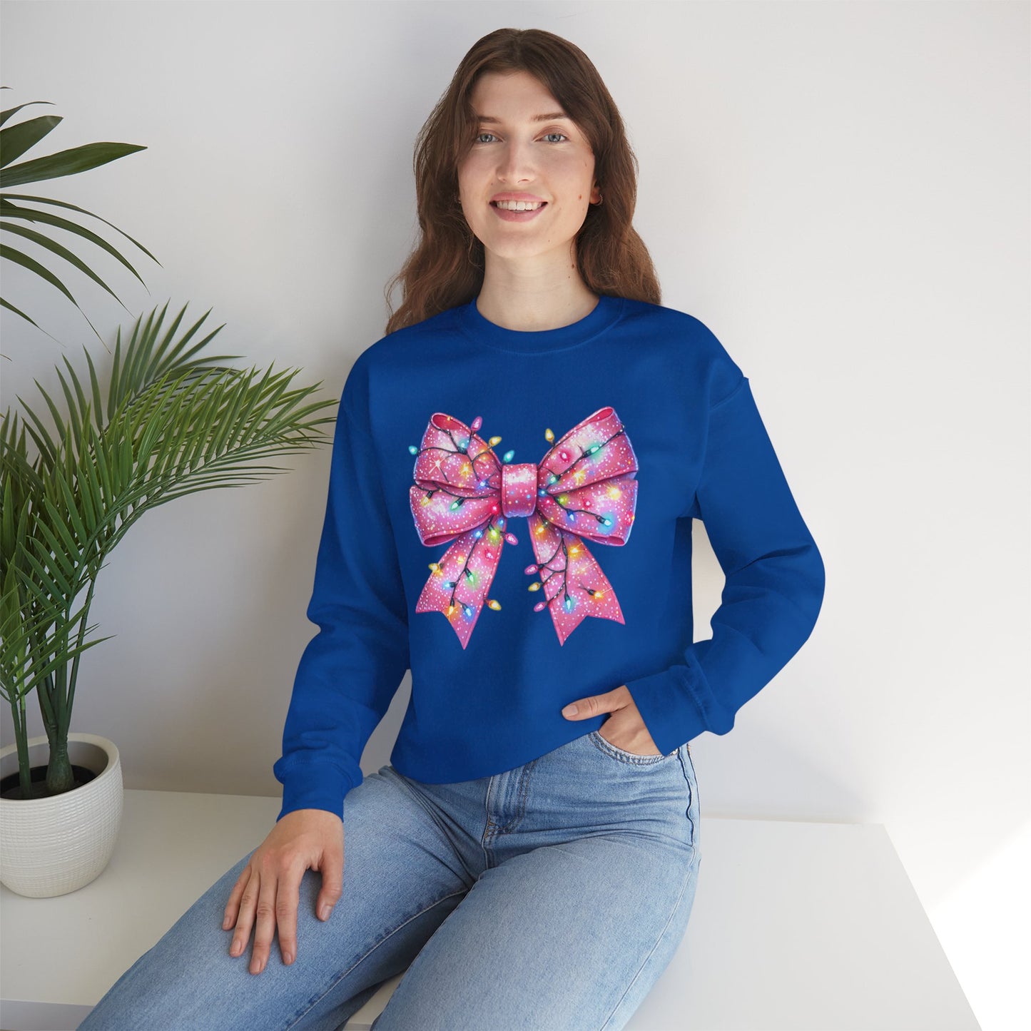 Big Pink Bow Unisex Heavy Blend™ Crewneck Sweatshirt - sizes S - 3X