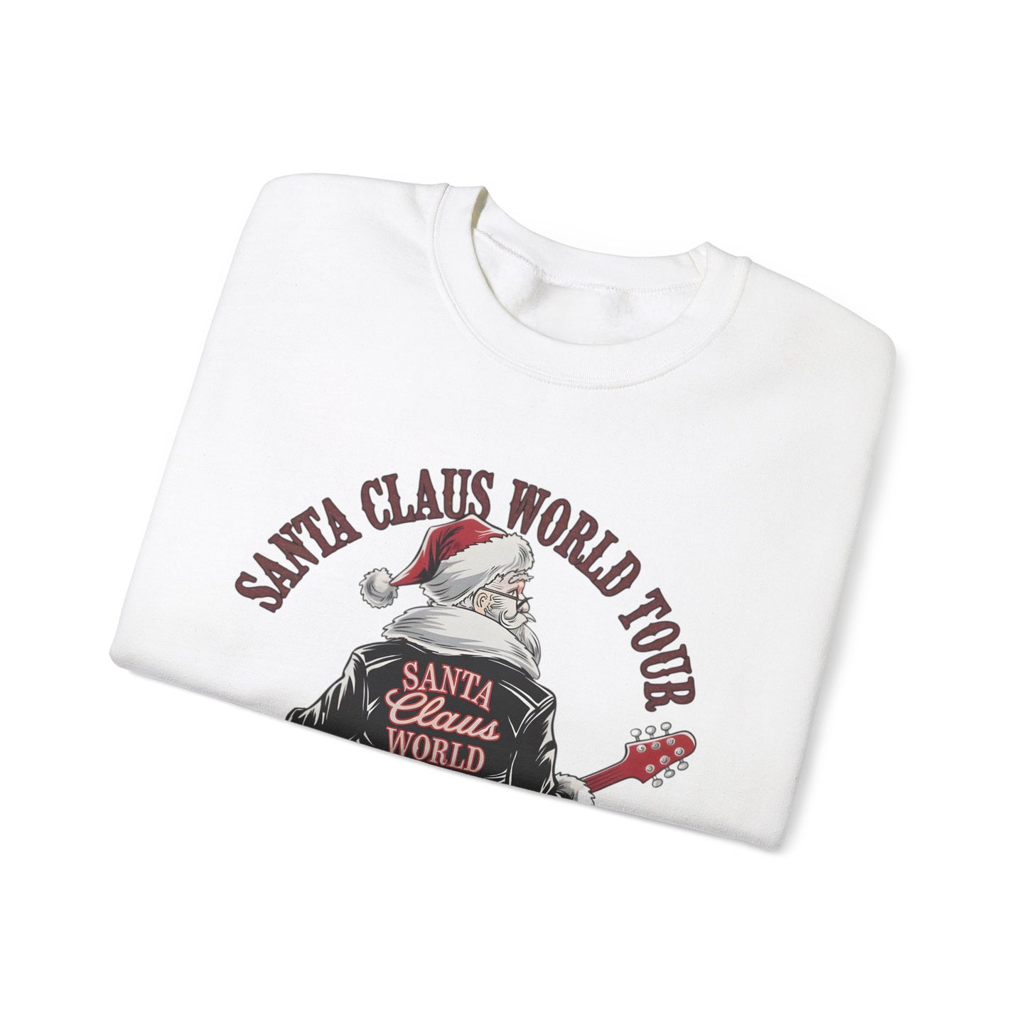 Santa Claus World Tour Crewneck Sweatshirt - Christmas Holiday Festive Funny - Sizes S-5X