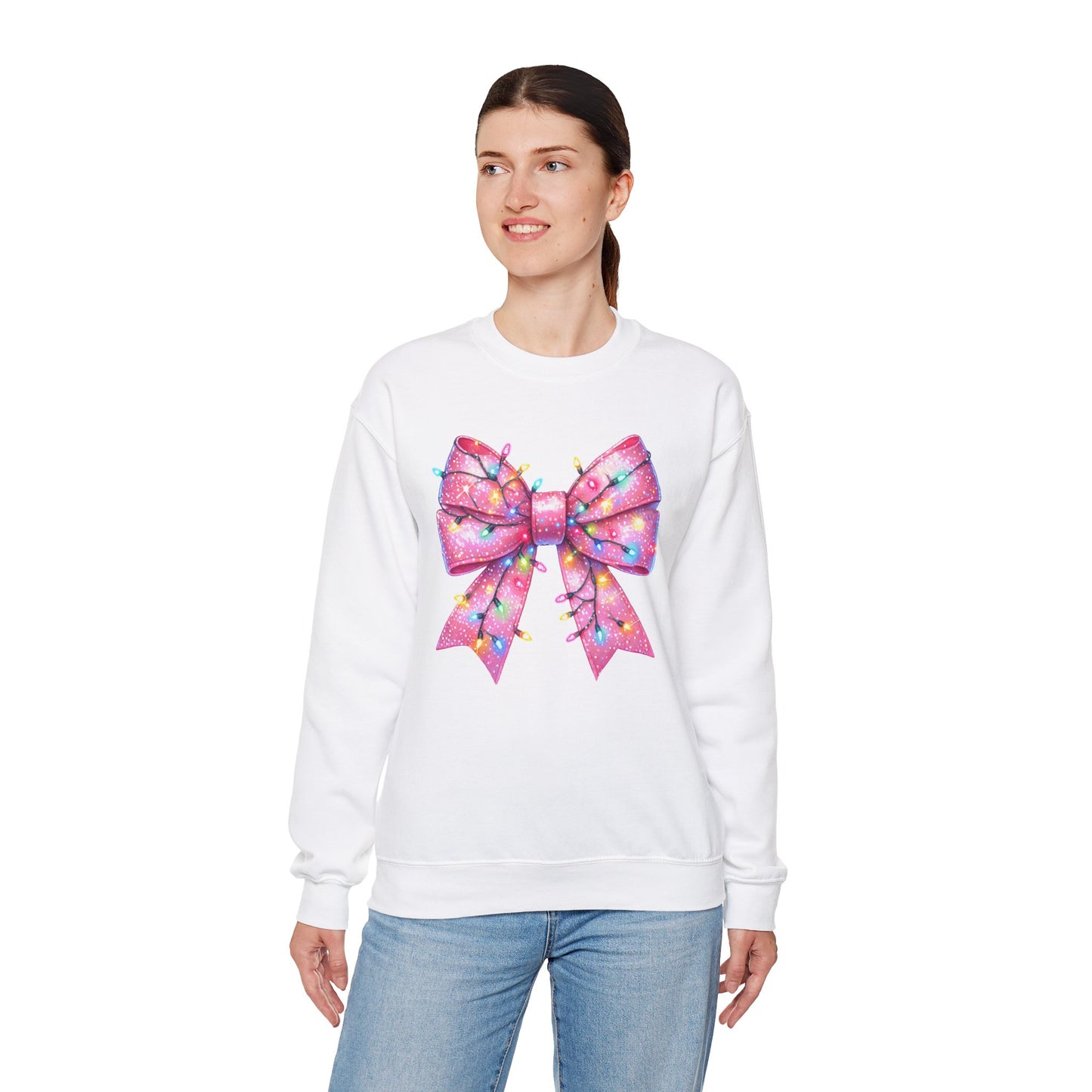 Big Pink Bow Unisex Heavy Blend™ Crewneck Sweatshirt - sizes S - 3X