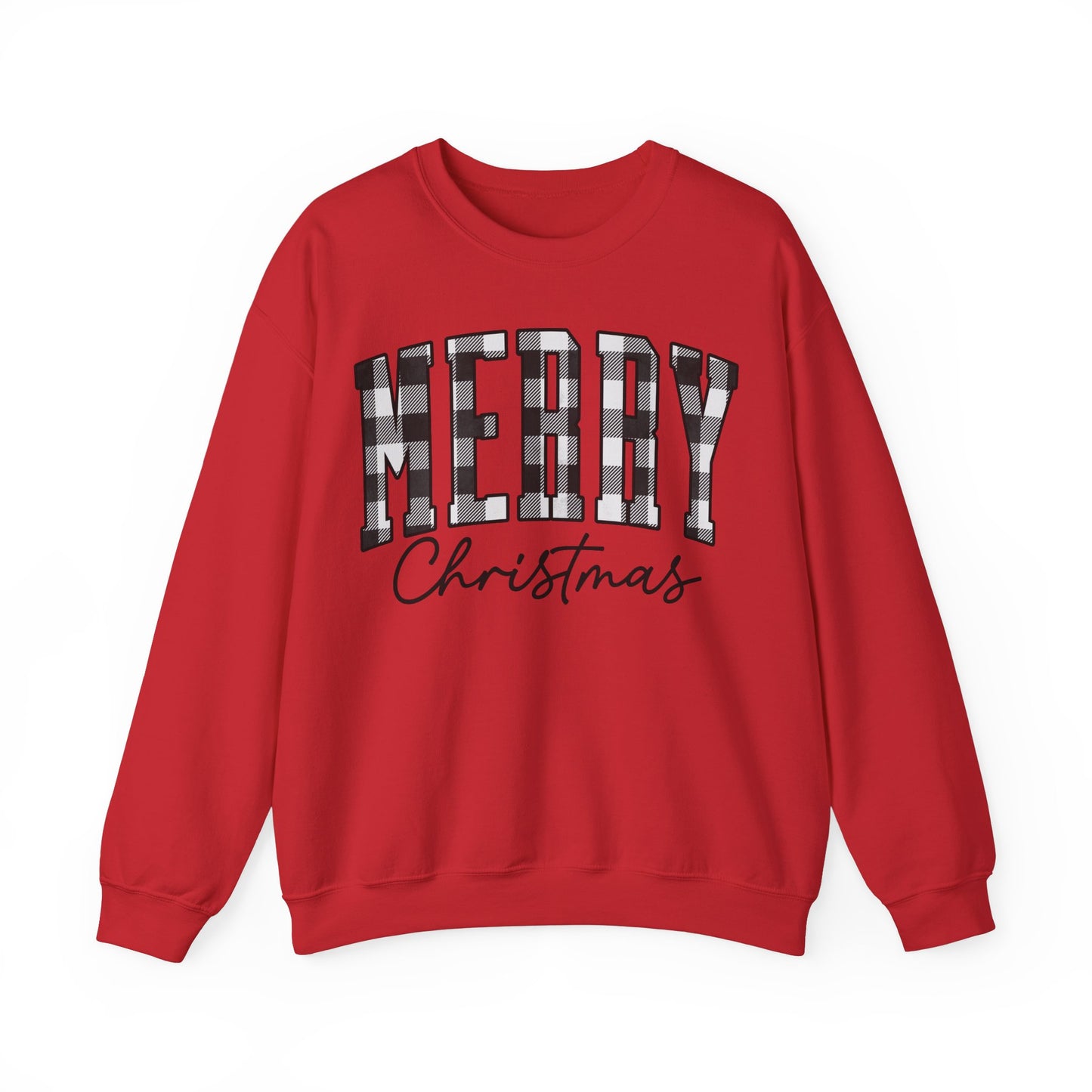 Buffalo Plaid Merry Christmas Unisex Heavy Blend Crewneck Sweatshirt