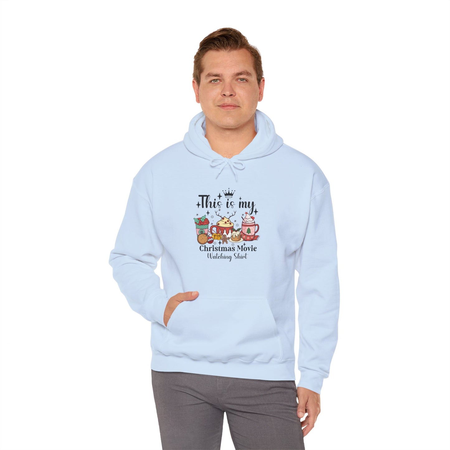 Christmas Movie Watching Heavy Blend Hoodie - cozy, warm, festive sweatshirt