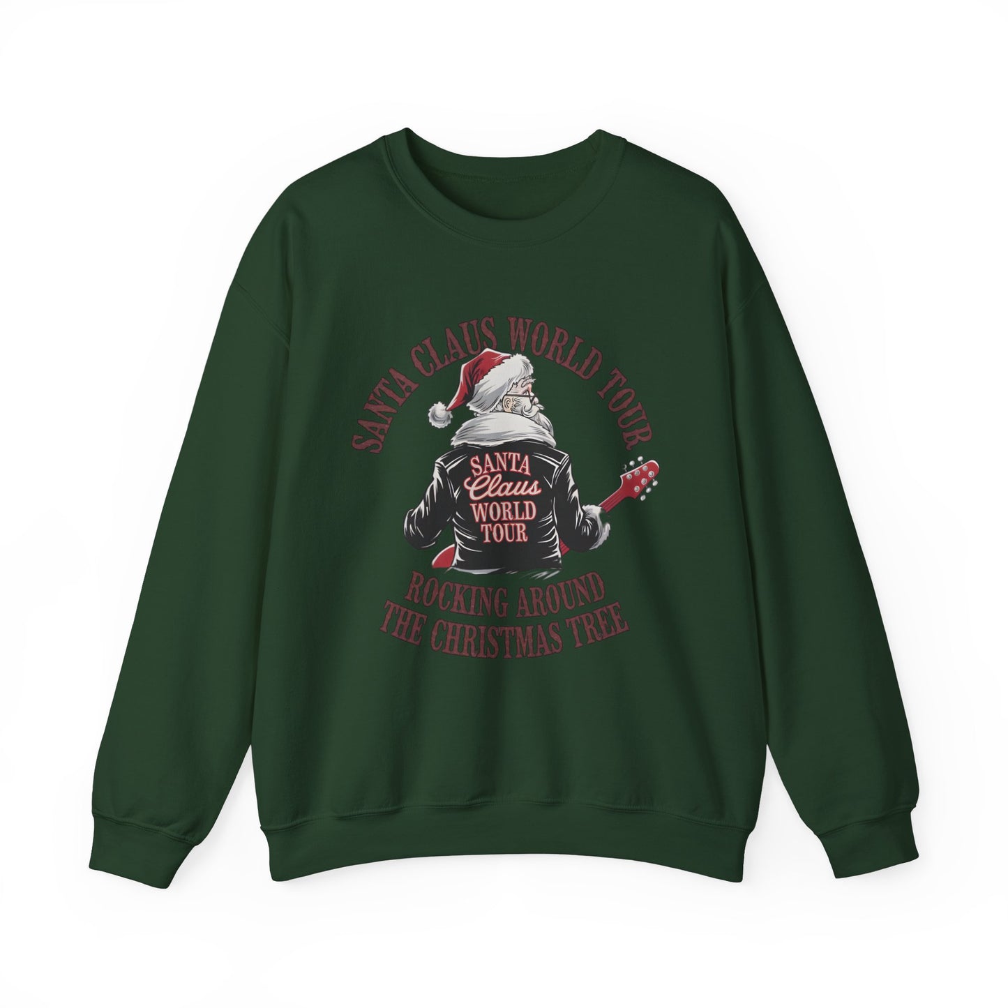 Santa Claus World Tour Crewneck Sweatshirt - Christmas Holiday Festive Funny - Sizes S-5X