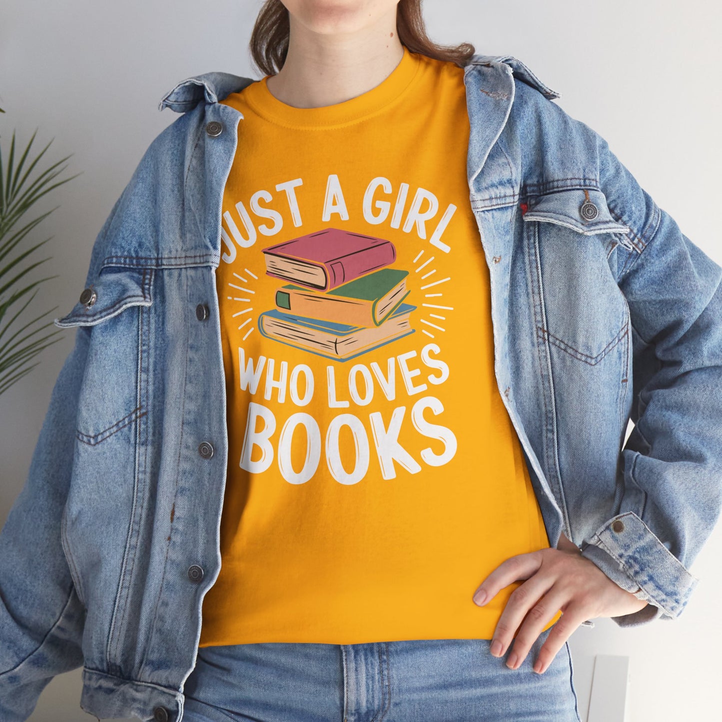 Just a Girl Who Loves Books Unisex Heavy Cotton Tee - S - 5X